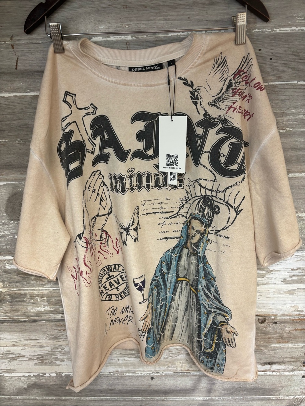 BNWT Rebel Minds Saints Minds Tshirt Sz L